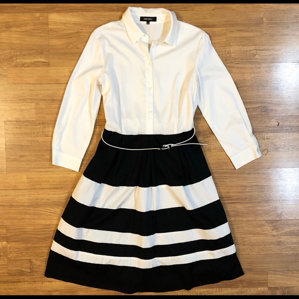*NWOT*Nine West: Long Sleeve Belted Dress-6